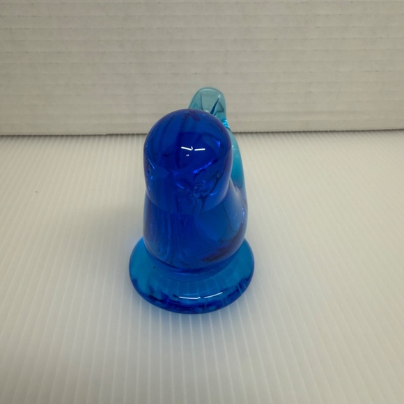 Vintage Art Glass Blue Bird of Happiness Leo Ward 1995 Terra Studios Figurine - Picture 2 of 6